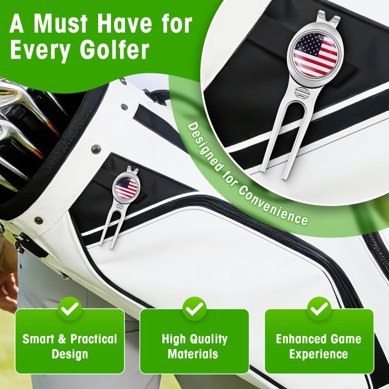 CHIVENIDO Golf Divot Repair Tool, Premium Metal Golf Ball Maker Magnetic Golf Divot Tool (1) - Image 5